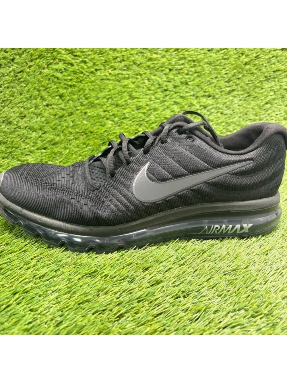 Nike Air Max 2017 Mens Size 12.5 Triple Black Athletic Running Shoes Sneakers